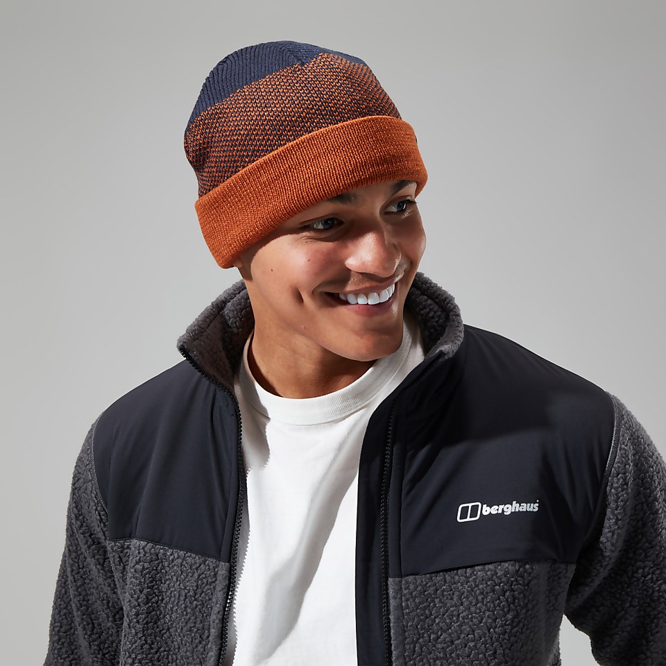 Unisex Kingstun Beanie - Dark Blue/Brown