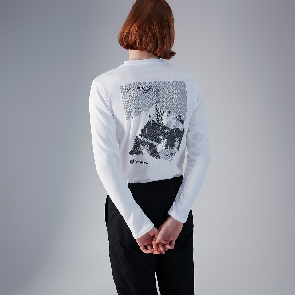 Unisex Kanchenjunga Static Long Sleeve T-Shirts - White