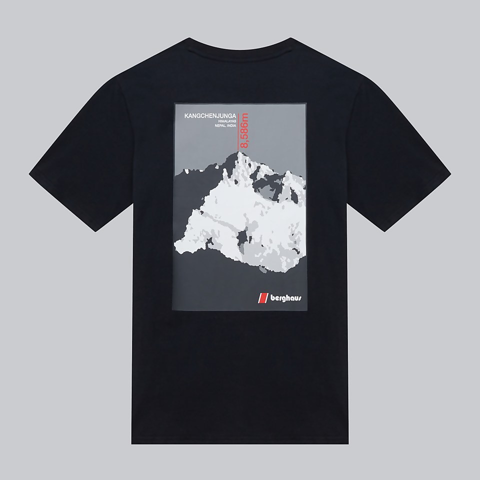 Unisex Kanchenjunga Static Short Sleeve T-Shirt - Black