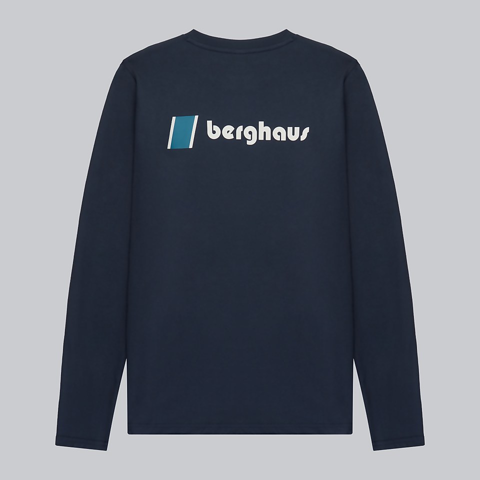 Unisex Organic Heritage Front & Back Logo Long Sleeve Tee - Blue