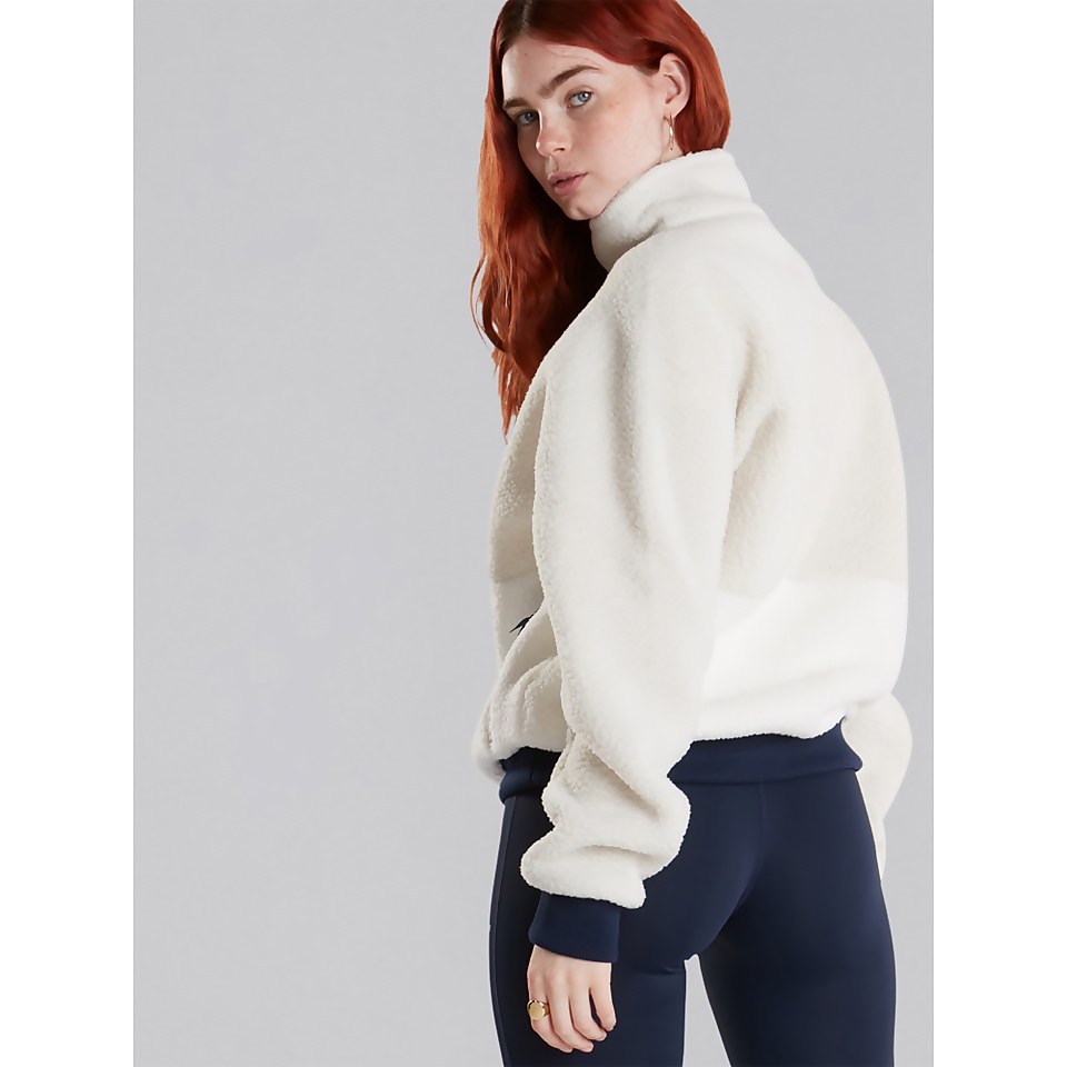 Unisex Polar Fleece 90 Half Zip Fleece - Grey / Natural
