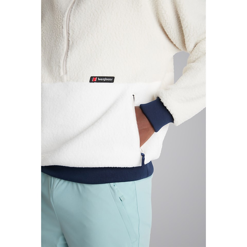 Unisex Polar Fleece 90 Half Zip Fleece - Grey / Natural