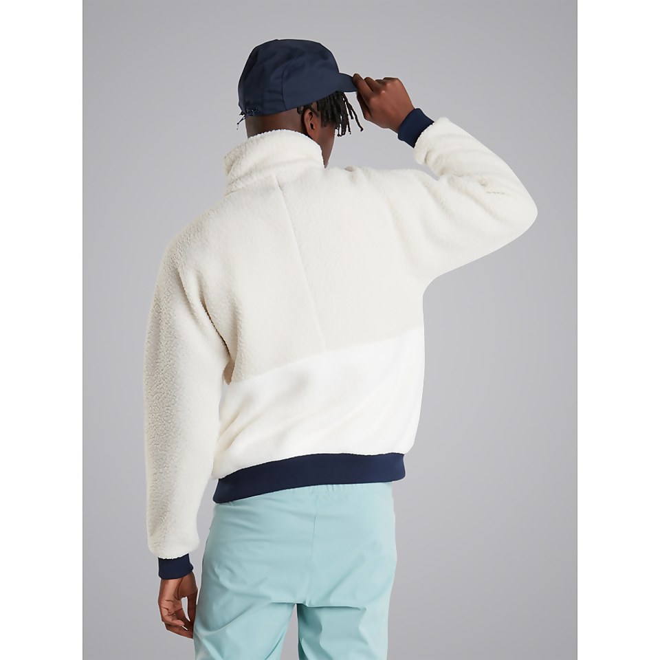 Unisex Polar Fleece 90 Half Zip Fleece - Grey / Natural