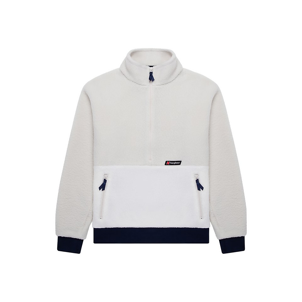 Unisex Polar Fleece 90 Half Zip Fleece - Grey / Natural