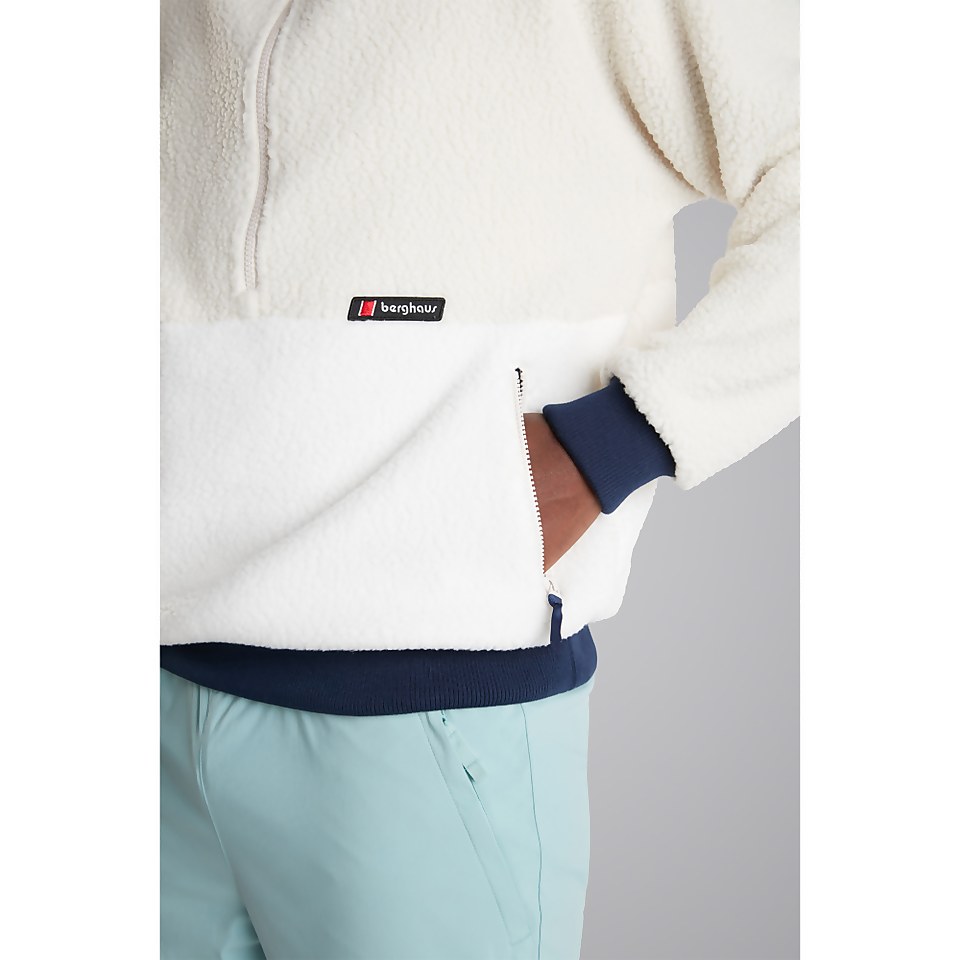 Unisex Polar Fleece 90 Half Zip Fleece - Grey / Natural