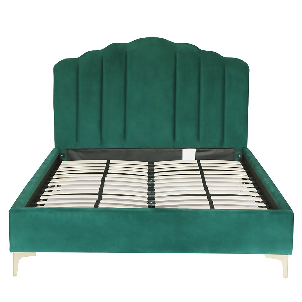 Sophia Scallop Double Bed - Emerald