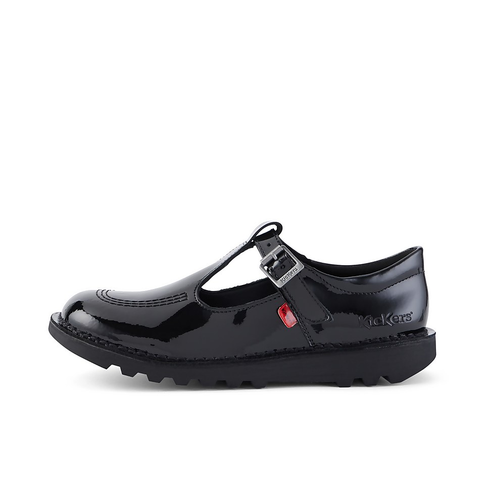 Youth Womens Kick T Bar Patent Leather Black