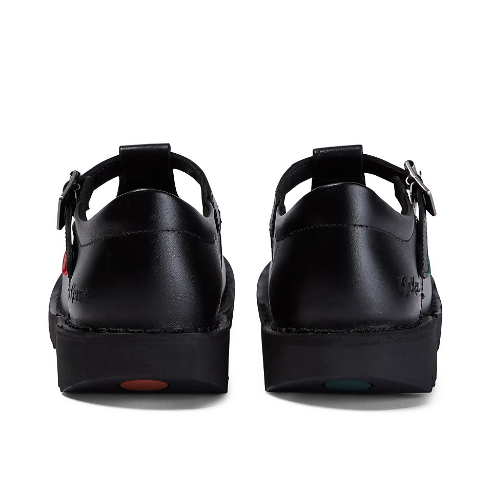 Youth Womens Kick T Bar Leather Black