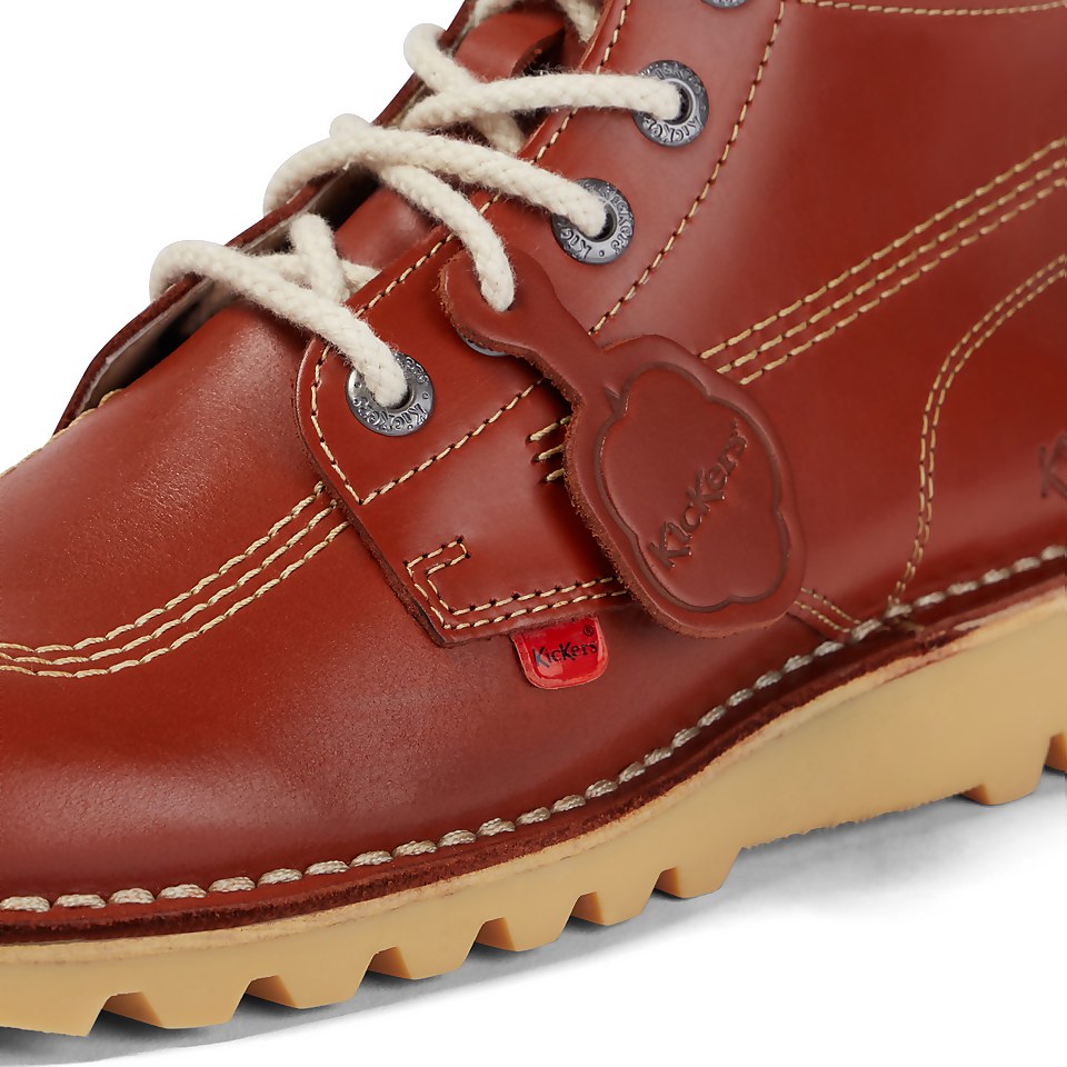 Adult Unisex Leather Kick Hi Dark Tan