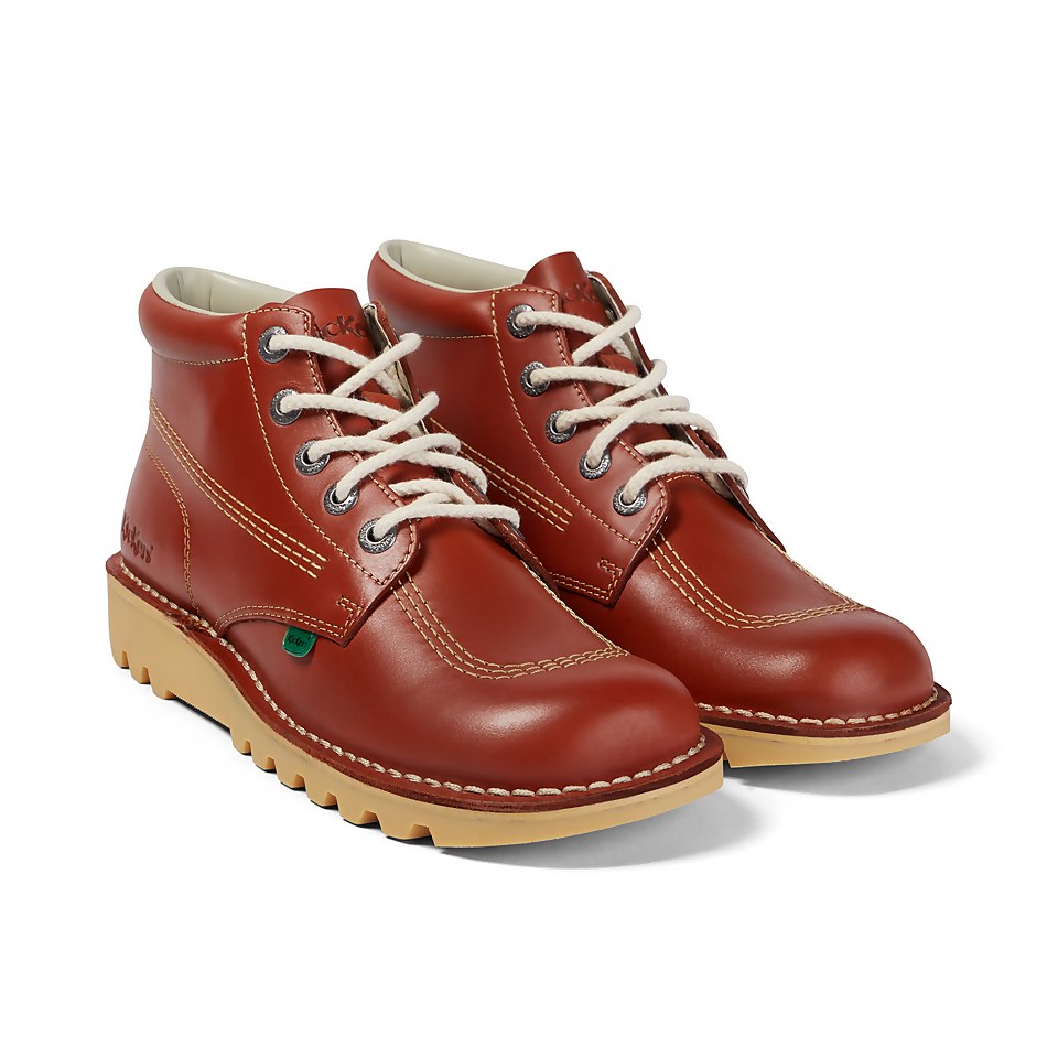 Adult Unisex Leather Kick Hi Dark Tan
