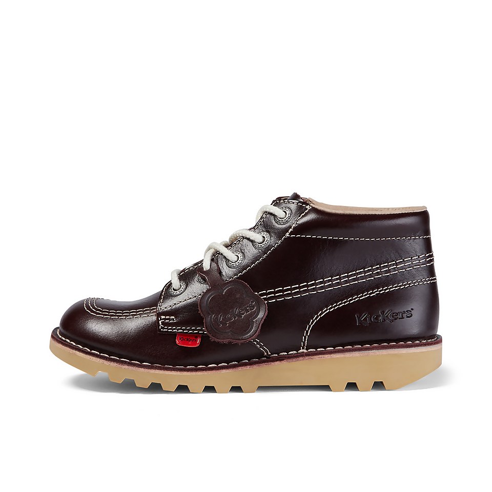 Adult Unisex Leather Kick Hi Dark Red