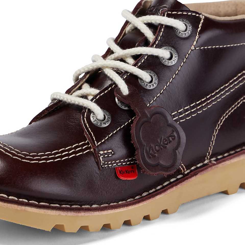 Adult Unisex Leather Kick Hi Dark Red