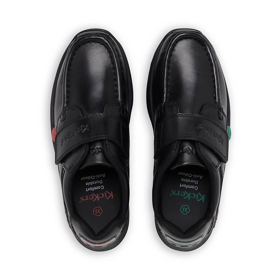 Junior Boys Reasan Strap Leather Black