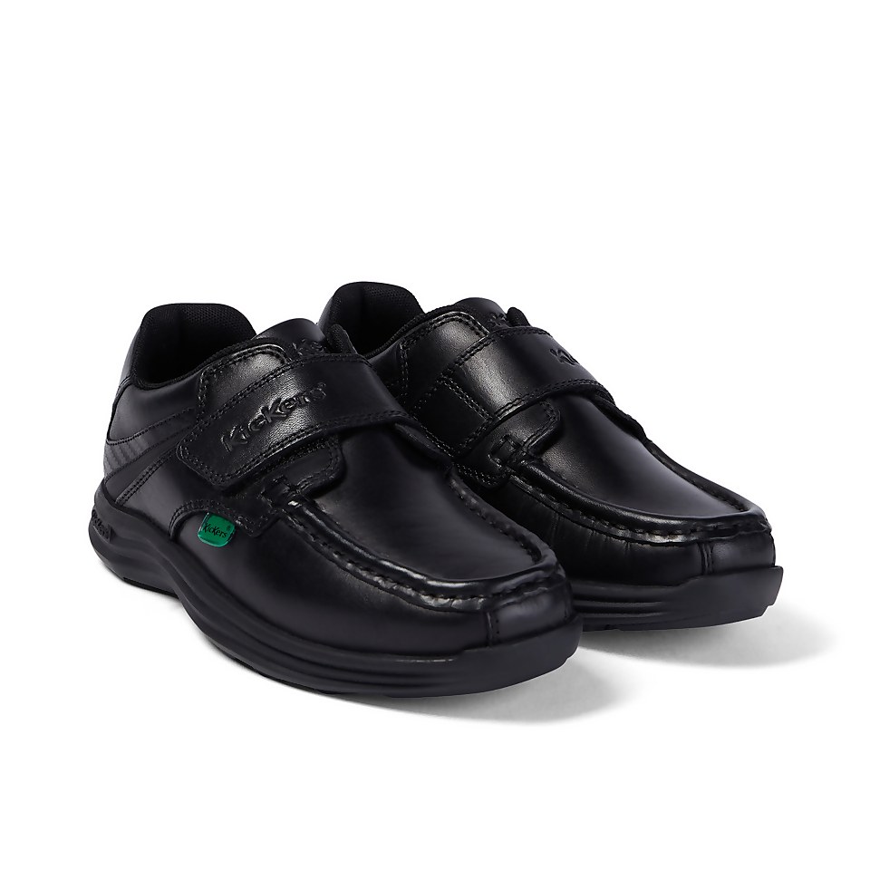 Junior Boys Reasan Strap Leather Black