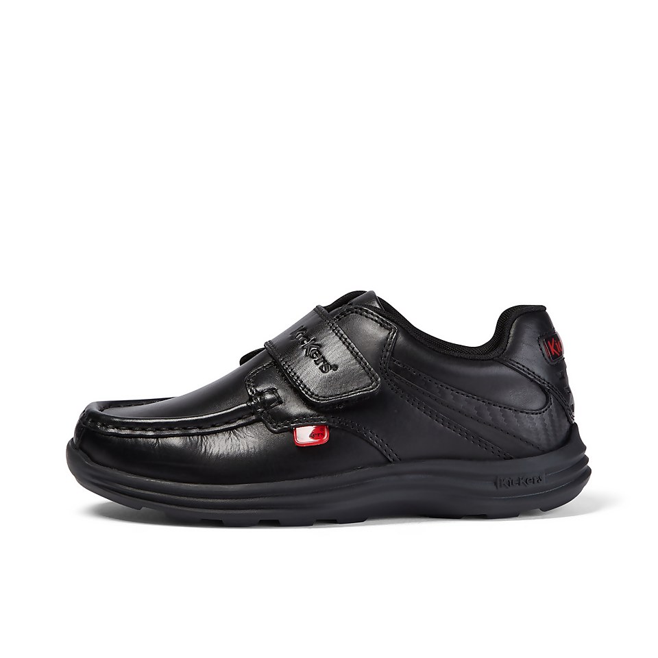 Junior Boys Reasan Strap Leather Black
