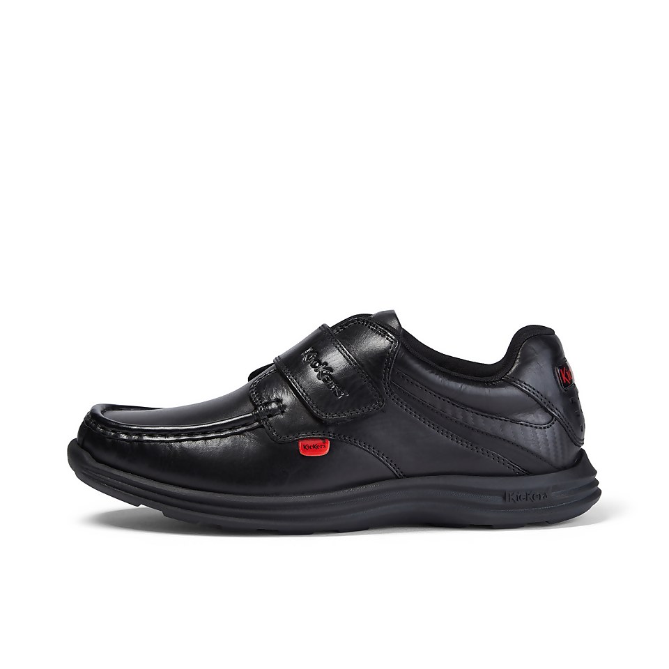 Youth Mens Reasan Strap Leather Black