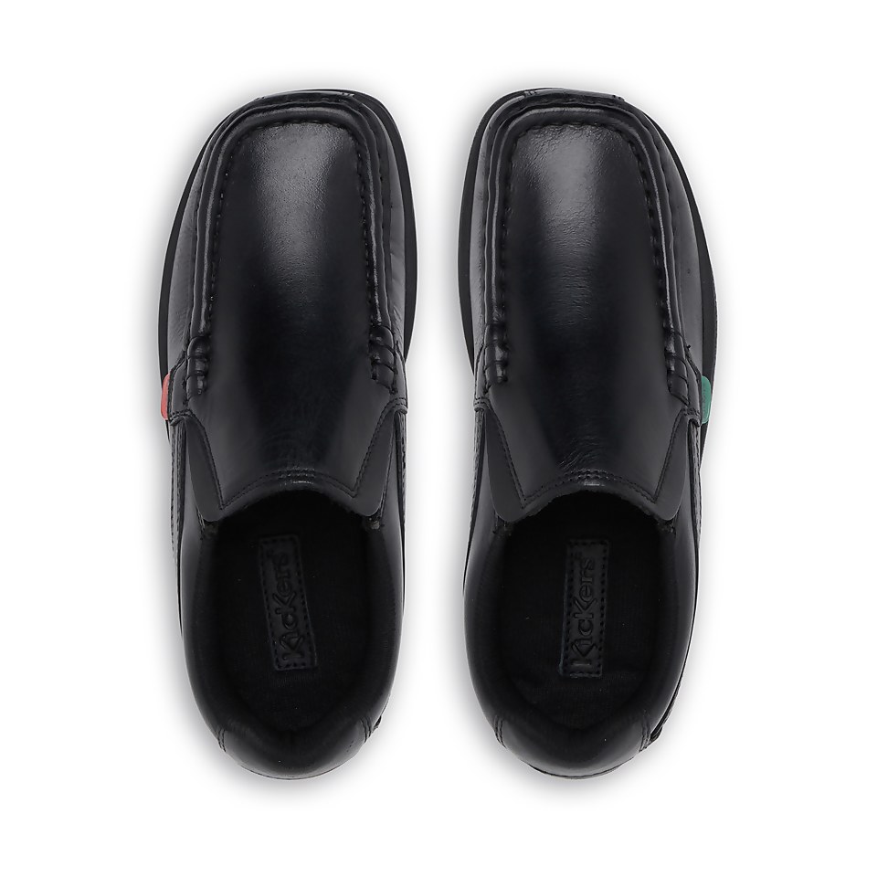 Junior Boys Fragma Slip Leather Black