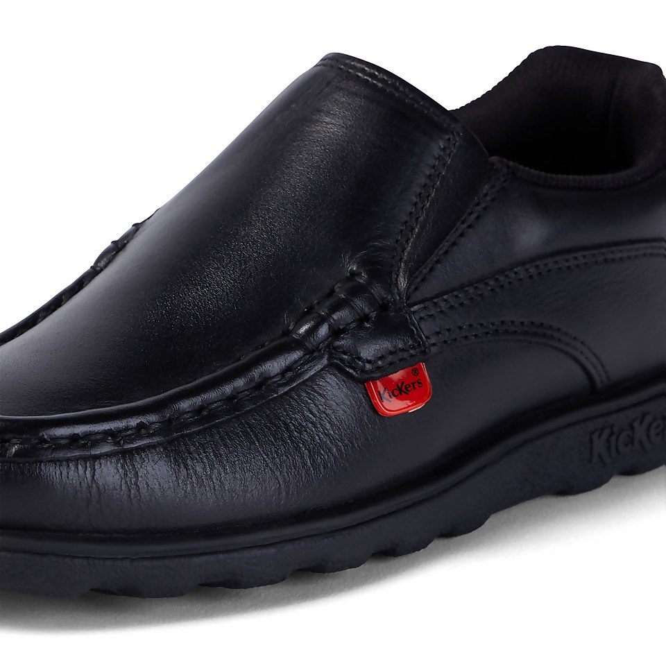 Junior Boys Fragma Slip Leather Black