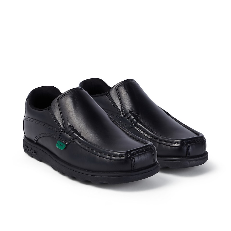 Junior Boys Fragma Slip Leather Black