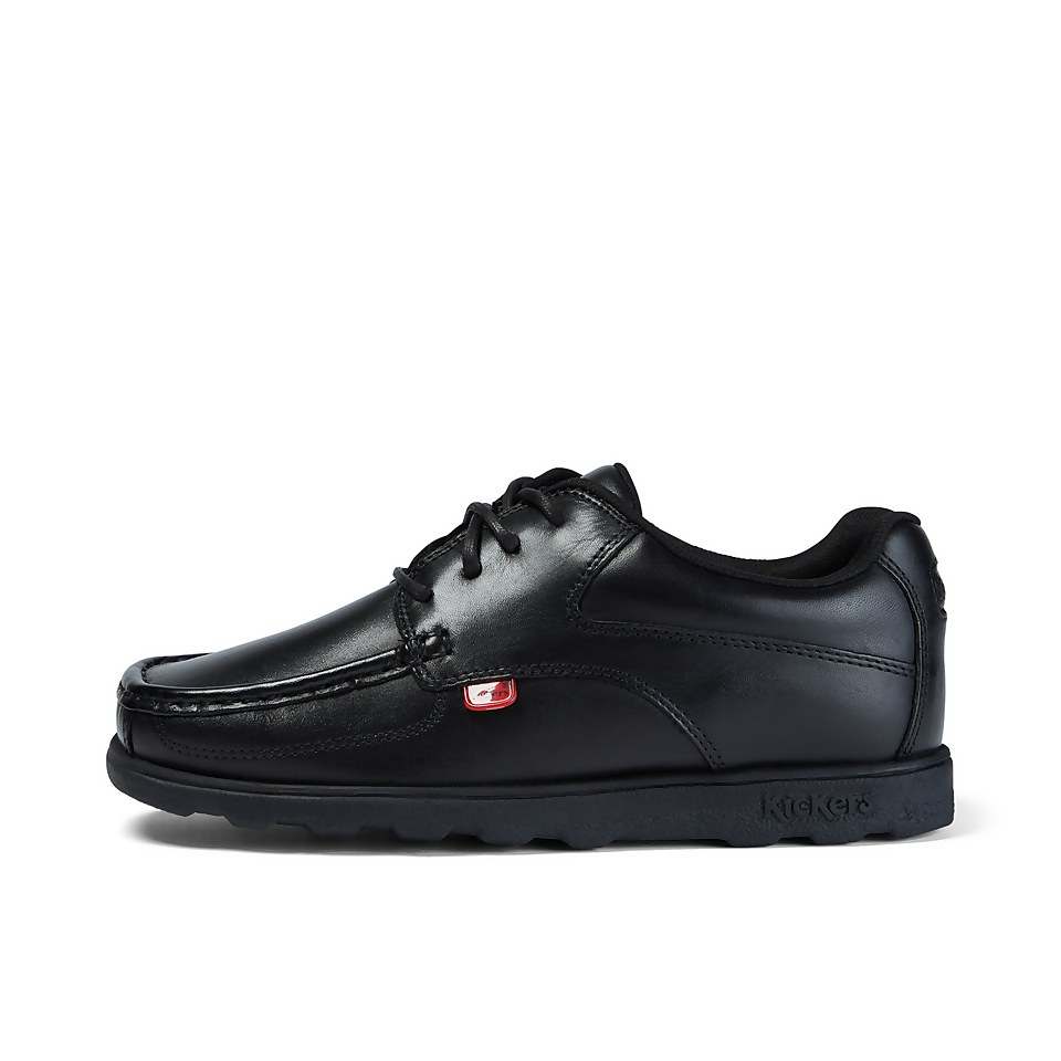 Youth Mens Fragma Lace 4 Eyelet Leather Black