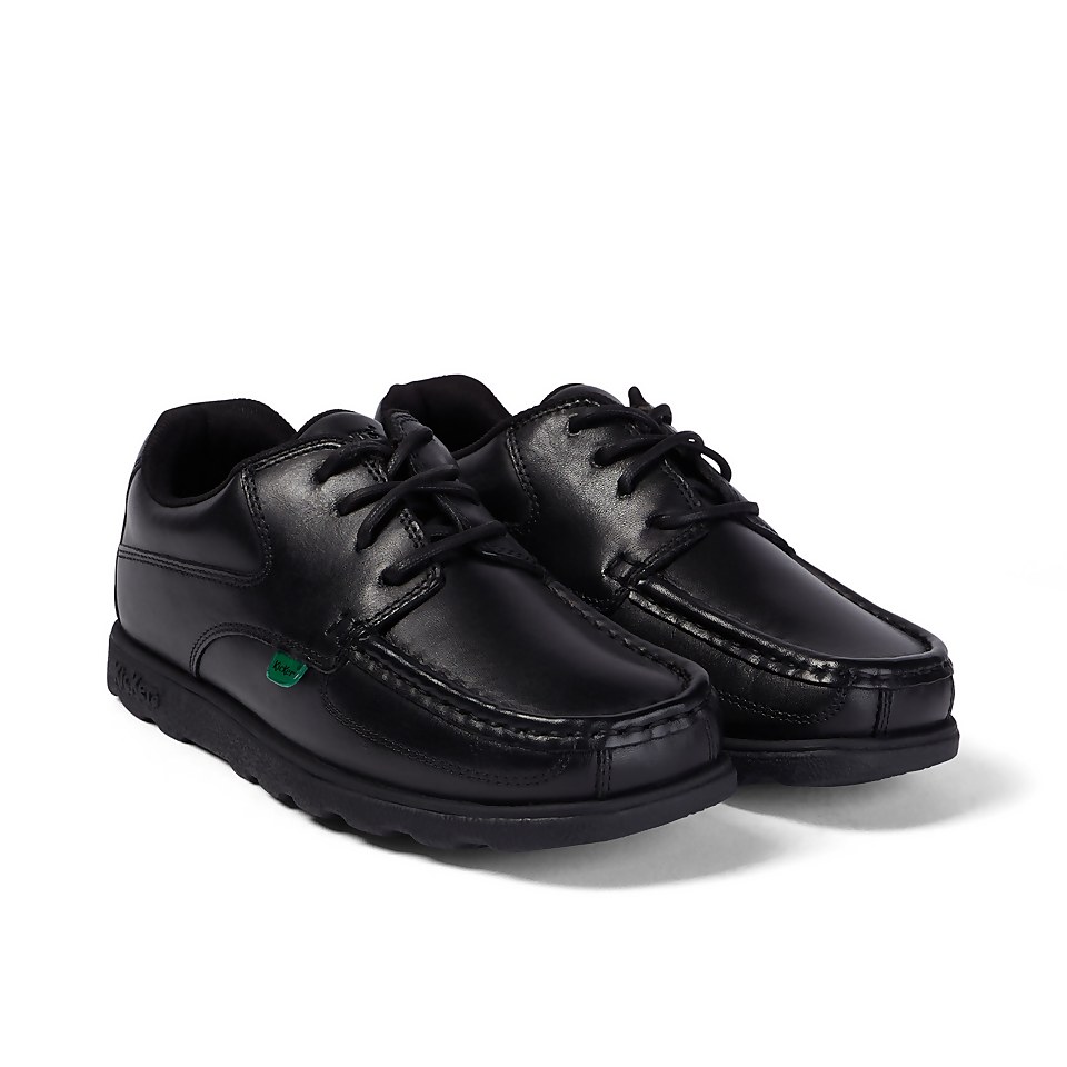 Youth Mens Fragma Lace 4 Eyelet Leather Black