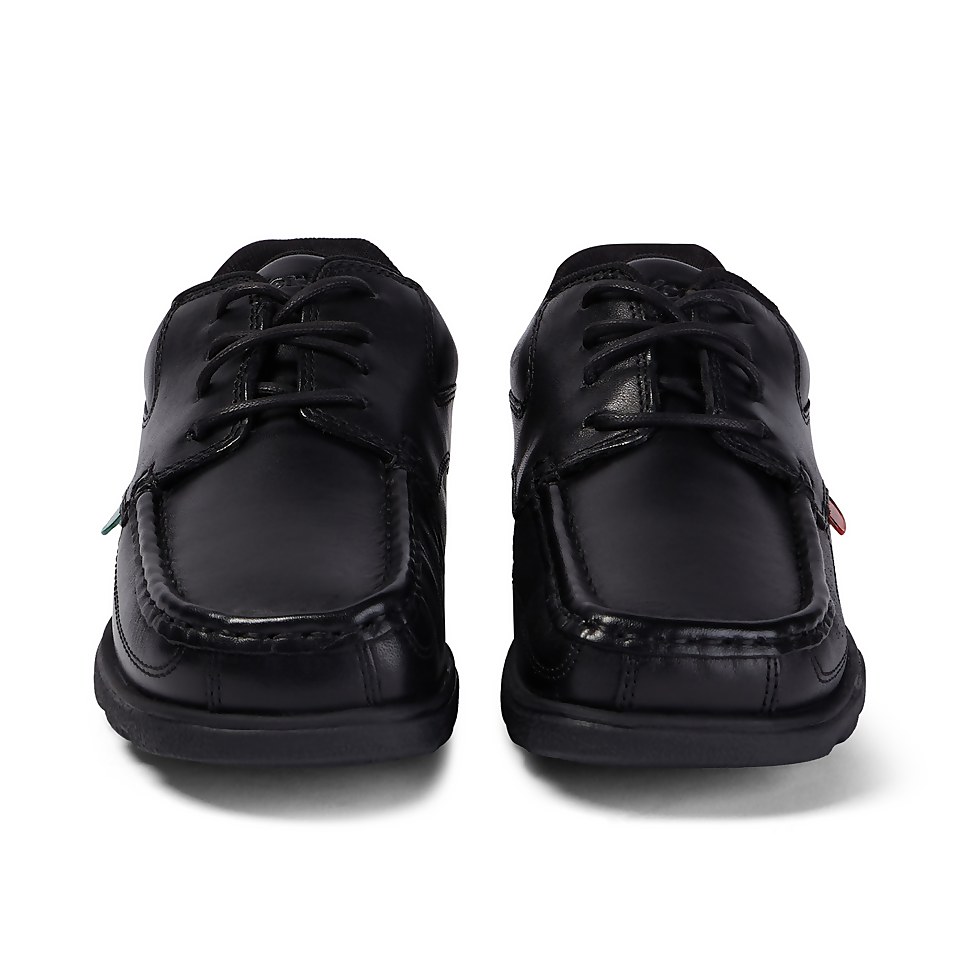 Youth Mens Fragma Lace 4 Eyelet Leather Black