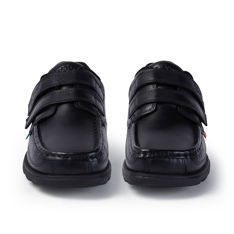 Youth Mens Fragma Moc Twin Vel Leather Black