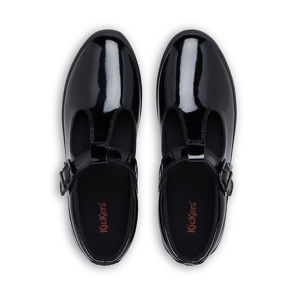 Adult Womens Kariko T-Bar Patent Leather Black