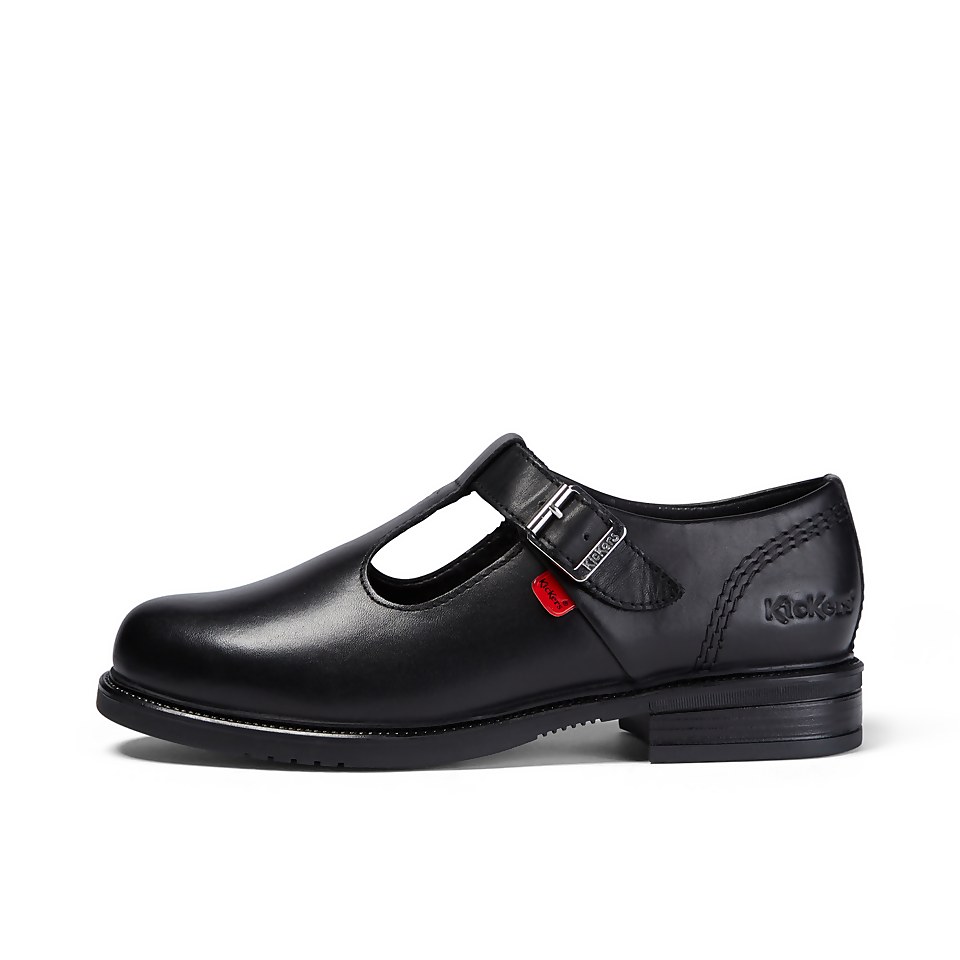 Youth Womens Lach T-Bar Leather Black