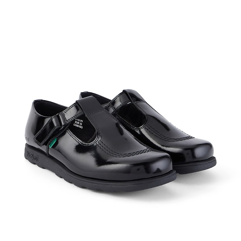 Youth Womens Fragma T-Bar Patent Leather Black