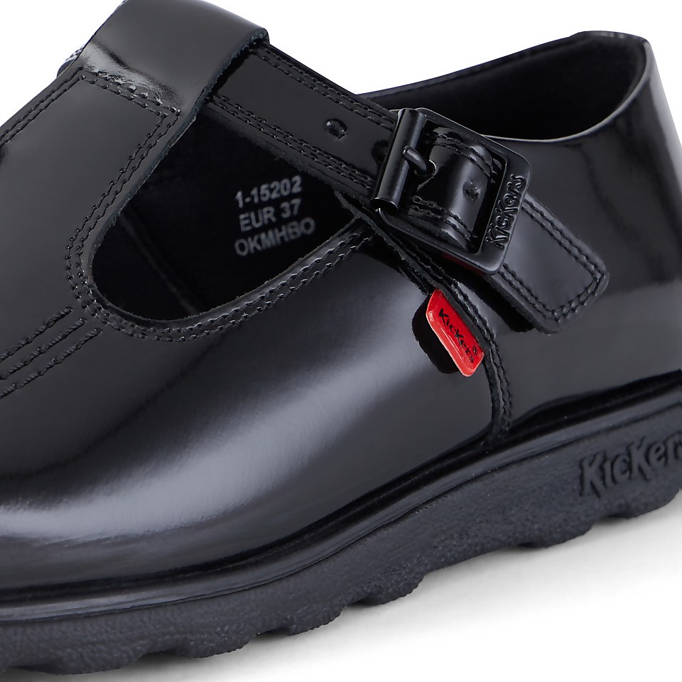 Adult Womens Fragma T-Buckle Patent Leather Black