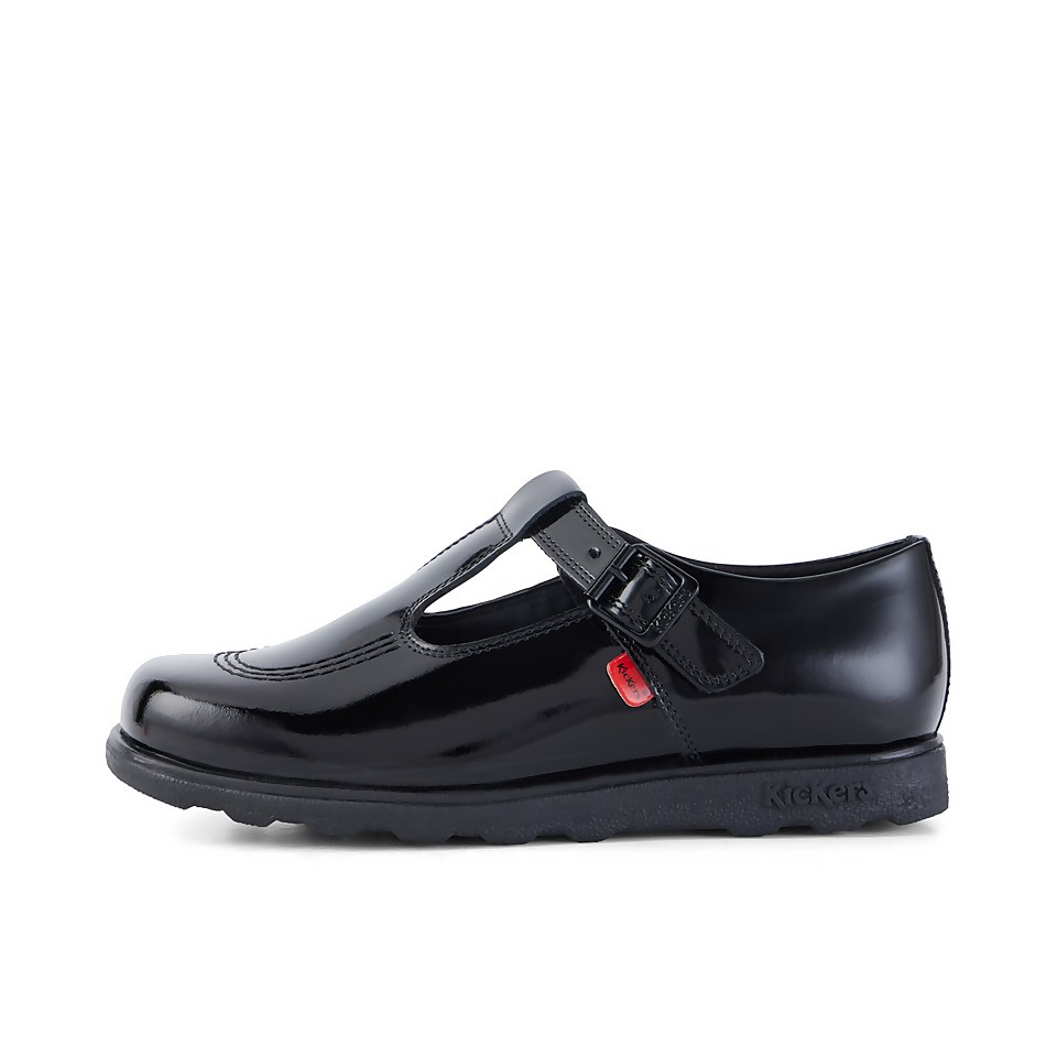 Adult Womens Fragma T-Buckle Patent Leather Black