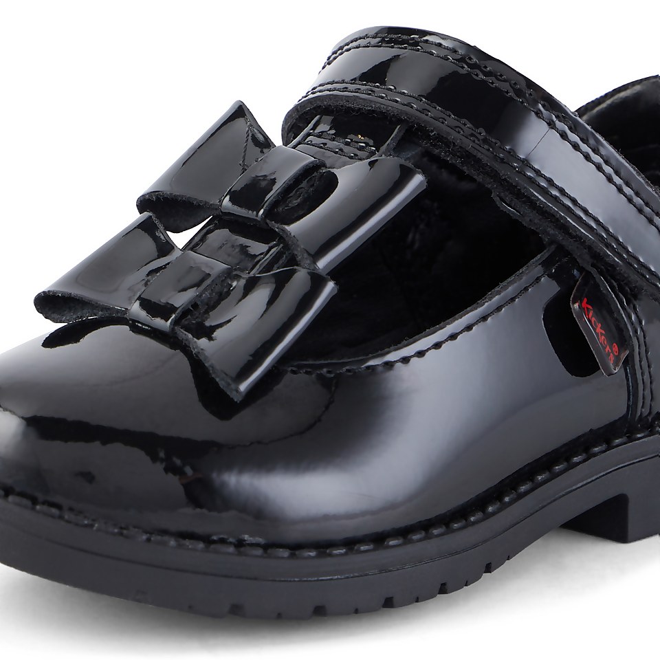 Infant Girls Lachly Bow Strap Patent Leather Black