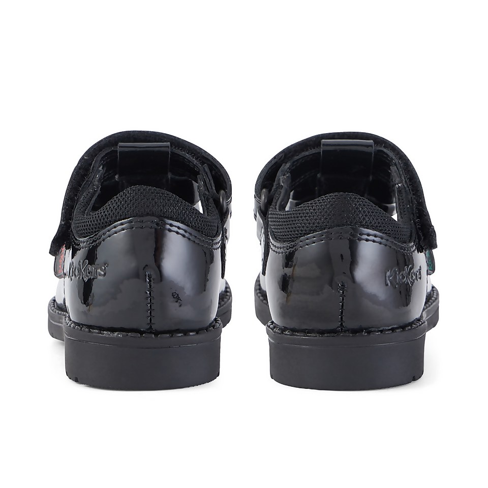 Infant Girls Lachly Bow Strap Patent Leather Black