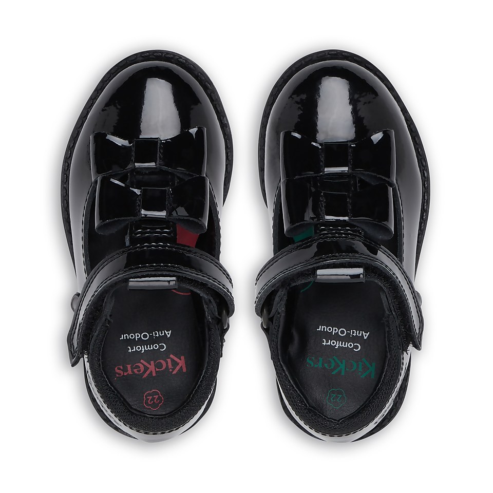 Infant Girls Lachly Bow Strap Patent Leather Black