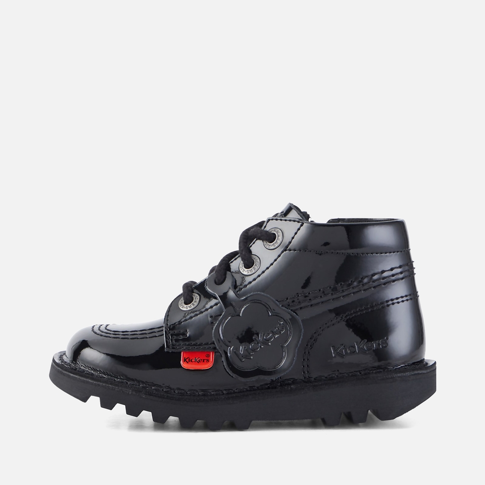Infant Unisex Kick Hi Zip Patent Leather Black