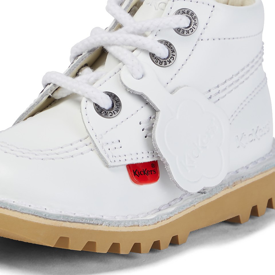 Infant Unisex Kick Hi Zip Leather White