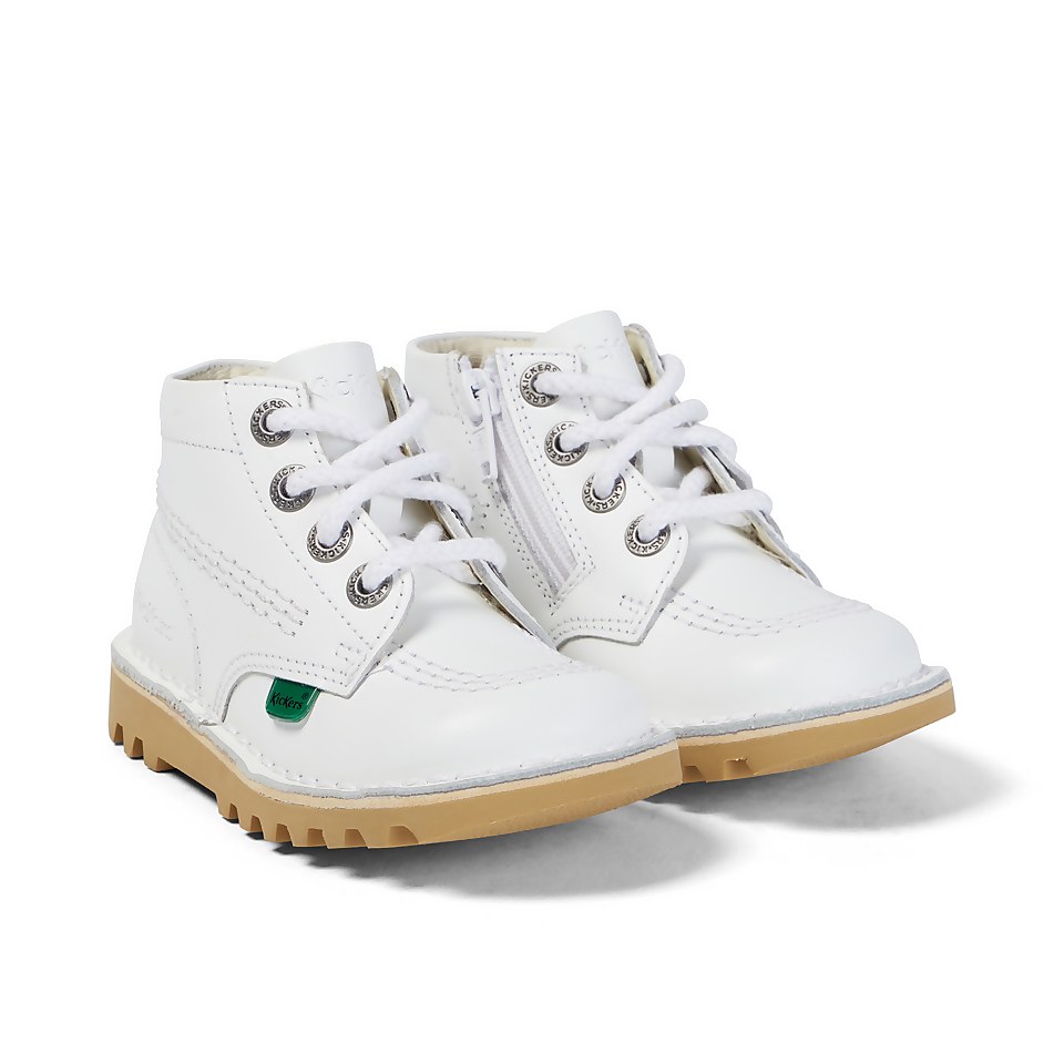 Infant Unisex Kick Hi Zip Leather White