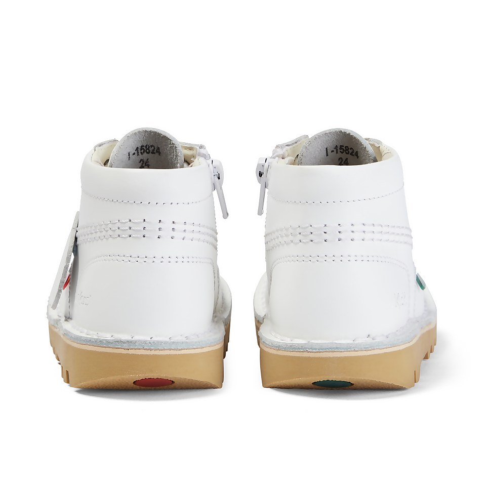 Infant Unisex Kick Hi Zip Leather White