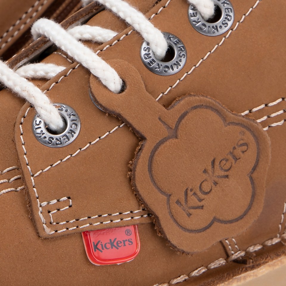 Junior Unisex Kick Hi zip Leather Tan