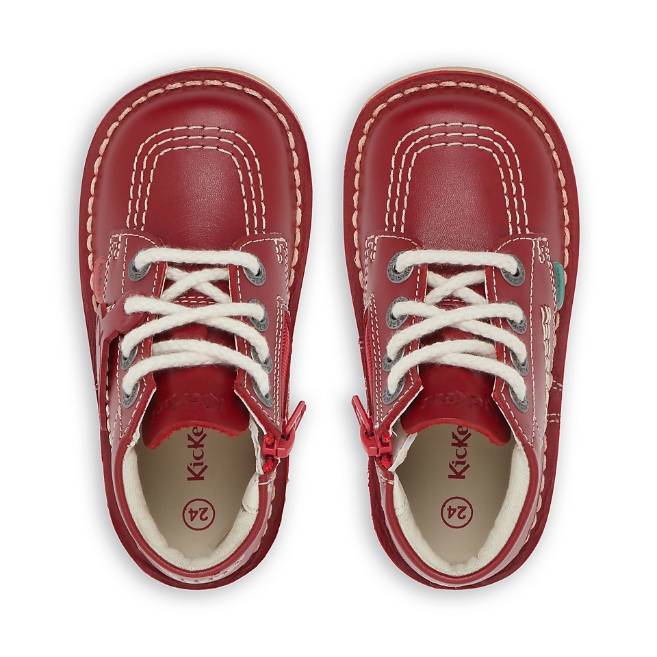 Infant Unisex Kick Hi Zip Leather Red