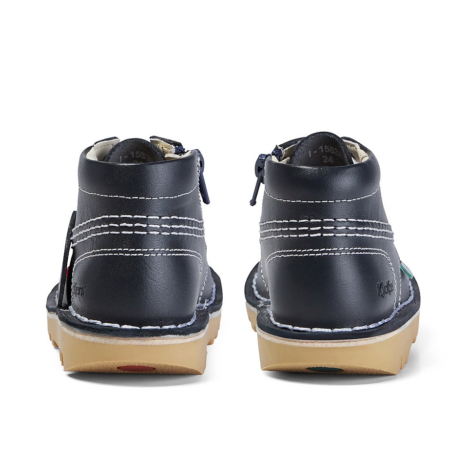 Infant Unisex Kick Hi Zip Leather Navy