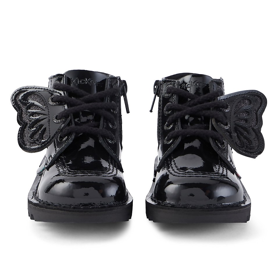 Infant Girls Kick Hi Faeries Patent Leather Black