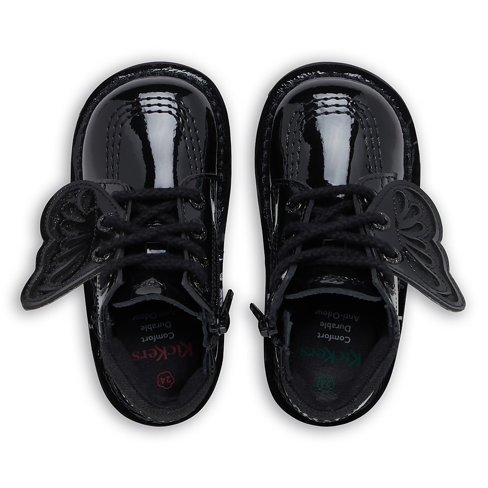 Infant Girls Kick Hi Faeries Patent Leather Black