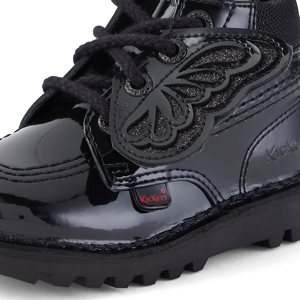 Infant Girls Kick Hi Faeries Patent Leather Black