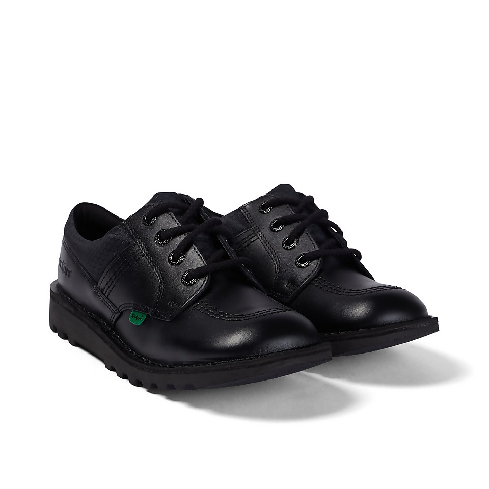 Youth Mens Kick Lo Flex Leather Black