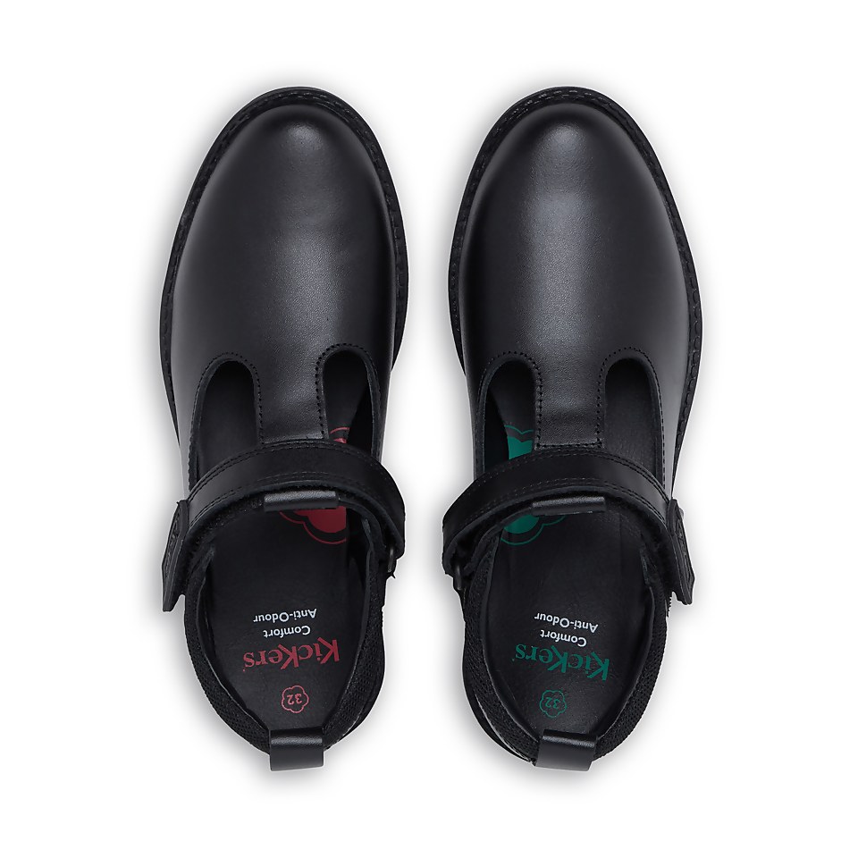 Junior Girls Lachly T-Bar Leather Black