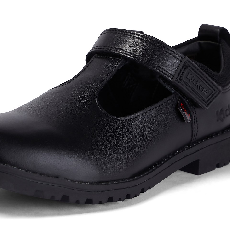 Junior Girls Lachly T-Bar Leather Black