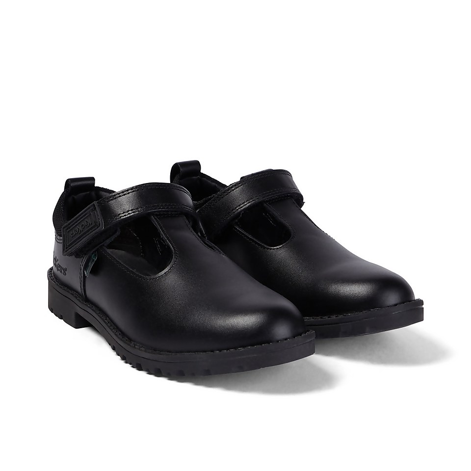 Junior Girls Lachly T-Bar Leather Black