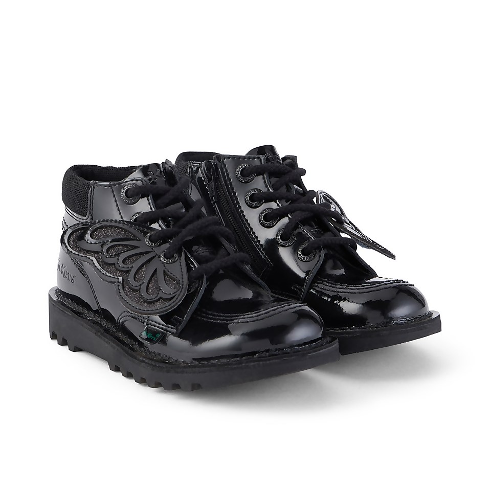 Junior Girls Kick Hi Faeries Patent Leather Black